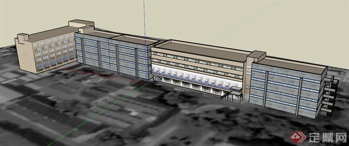 四层办公楼建筑设计SU模型(1)