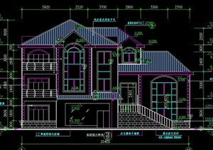 某美式三层住宅建筑设计CAD施工图