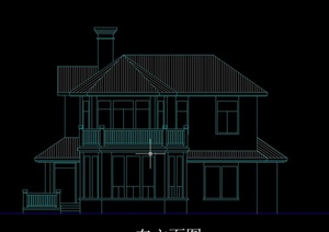 某美式两层别墅建筑设计CAD方案图