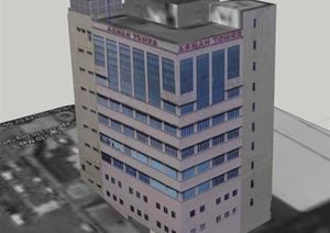 某栋小高层办公大楼建筑设计SU(草图大师)模型