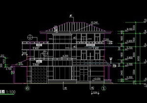 某欧式两层半住宅建筑设计CAD方案图