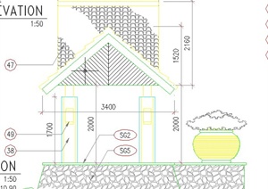园林景观亭廊设计CAD施工图