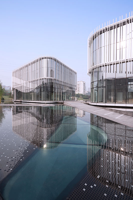 办公楼,办公建筑,景观水池