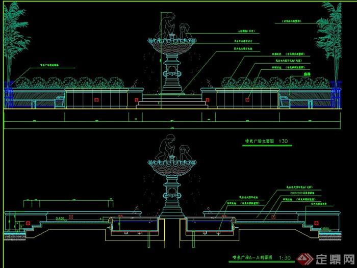 喷泉广场设计CAD施工图(1)