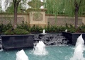喷泉水景,叠水景观,围墙