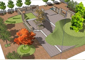 现代小公园景观设计SU(草图大师)模型