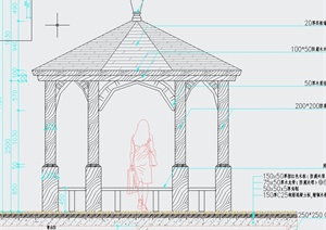 某园林欧式八角亭设计CAD施工图