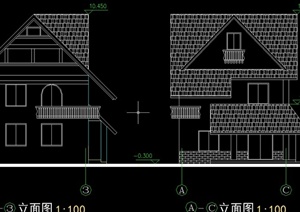 某两层住宅木屋建筑设计CAD方案图
