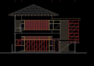 某两层木质住宅建筑设计CAD方案图