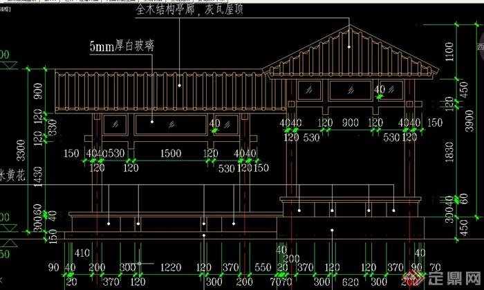 园林景观廊亭桥设计CAD施工图(1)