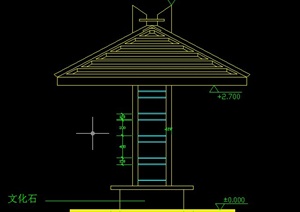 园林景观单柱亭设计CAD方案图
