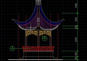 古典中式六角亭设计CAD施工图