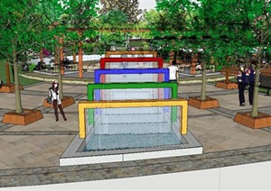 某学校小游园景观绿化规划方案设计SU(草图大师)模型