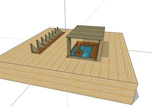 某木质水箱设计SU(草图大师)模型