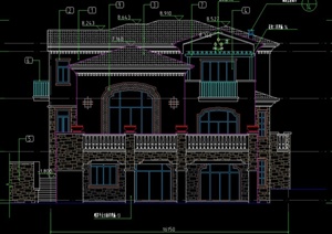 某两层别墅建筑设计CAD方案图与室内设计图