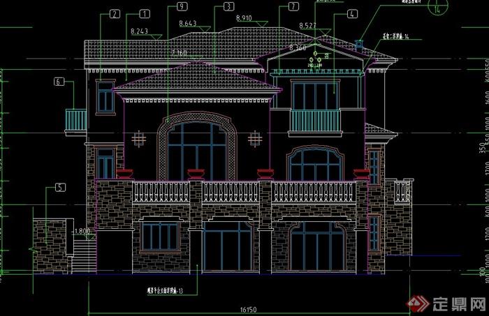 某两层别墅建筑设计CAD方案图与室内设计图(1)