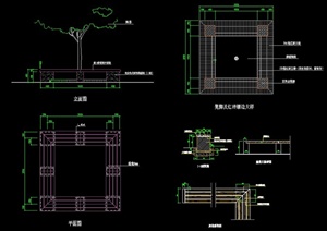 方形树池坐凳设计CAD施工图