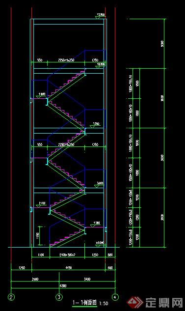 多层办公楼钢结构楼梯施工图(1)