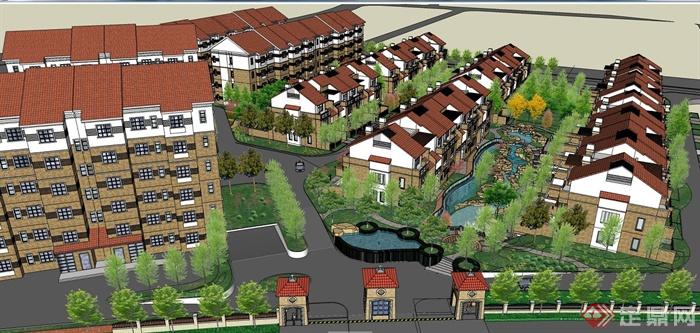 30余套住宅小区规划设计su模型(3)