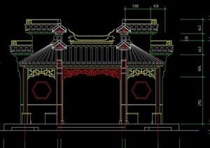 古典中式门亭设计CAD施工图
