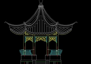 古典中式风格八角亭设计CAD施工图