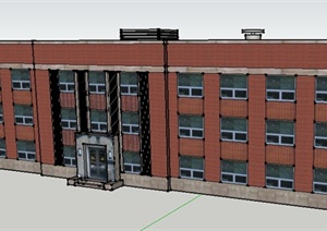 3层现代办公楼建筑设计SU(草图大师)模型