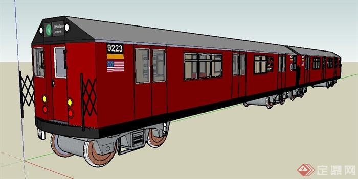 两节火车车厢su模型(1)