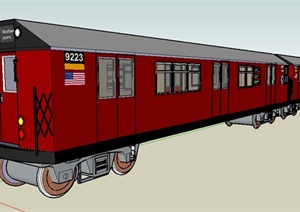 两节火车车厢SU(草图大师)模型