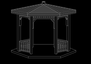 园林六角休息亭设计CAD施工图