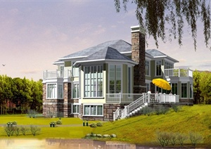 现代两层别墅建筑设计CAD方案图