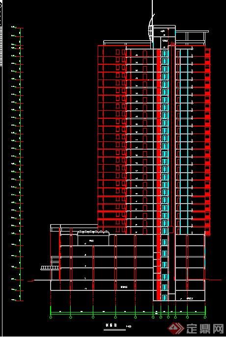 现代某高层住宅建筑设计CAD方案图(2)