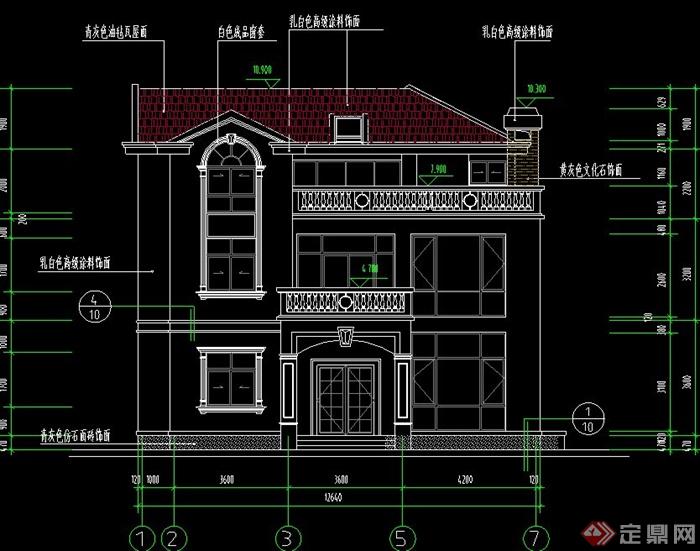 两层精致私家别墅建筑设计CAD施工图(1)