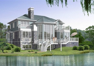 某两层现代风格别墅建在设计CAD方案图