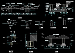 现代景观双连亭施工图