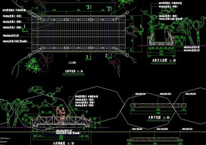 园林木桥设计CAD施工图
