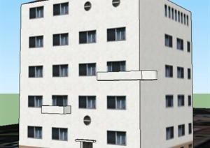 现代风格五层办公楼SU(草图大师)建筑模型