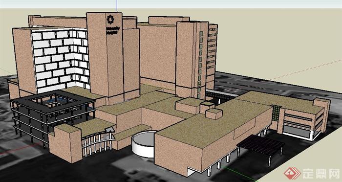现代医院大楼建筑设计su模型(2)