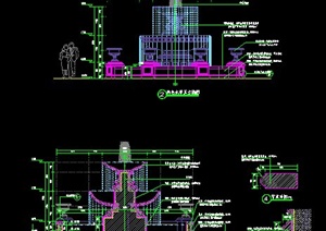 喷泉跌水台设计CAD施工图