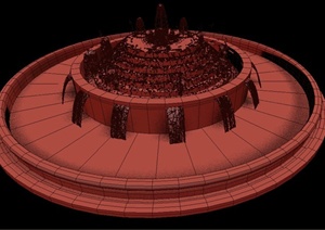 园路景观喷泉设计3DMAX模型