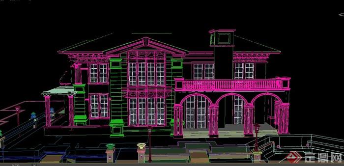 某两层别墅建筑设计3DMAX模型(1)