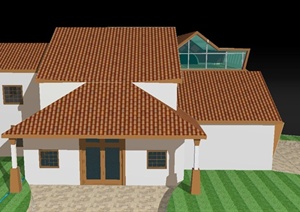某两层综合住宅建筑设计SU(草图大师)模型
