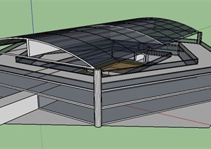 某网球场馆建筑设计SU(草图大师)模型