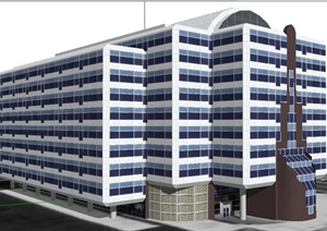 现代简约总部办公大楼建筑设计SU(草图大师)模型