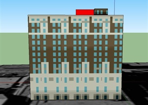 某方形多层医院建筑设计SU(草图大师)模型