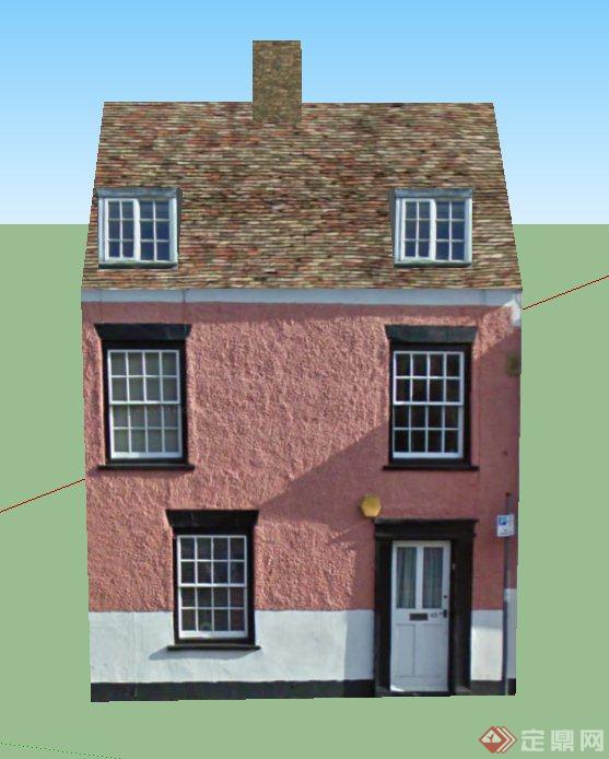 两层阁楼式住宅建筑设计SU模型(1)