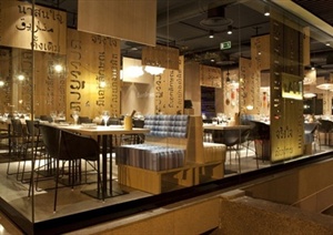 现代风格主题餐厅室内方案及效果图