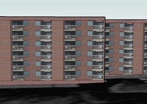某六层学生宿舍建筑设计SU(草图大师)模型