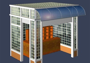 现代售卖亭设计3DMAX模型