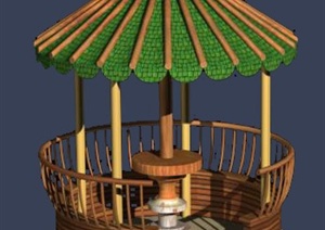 东南亚风格伞亭设计3DMAX模型