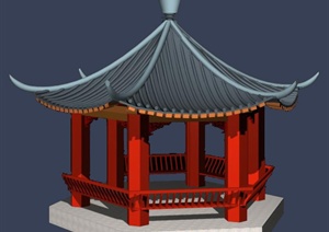 中式飞檐亭设计3DMAX模型